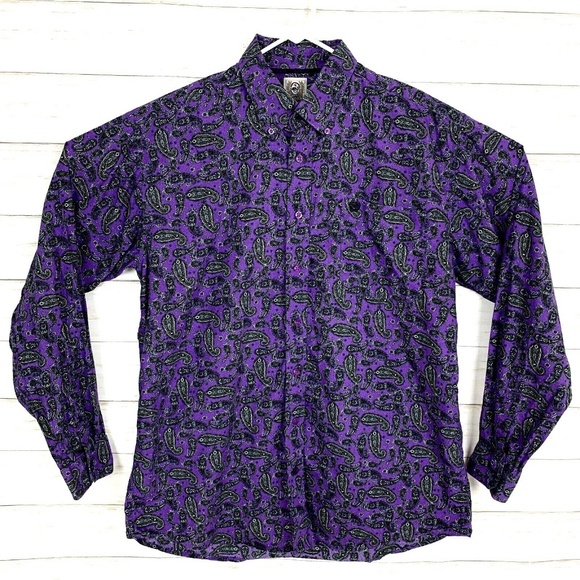 purple paisley cinch shirt